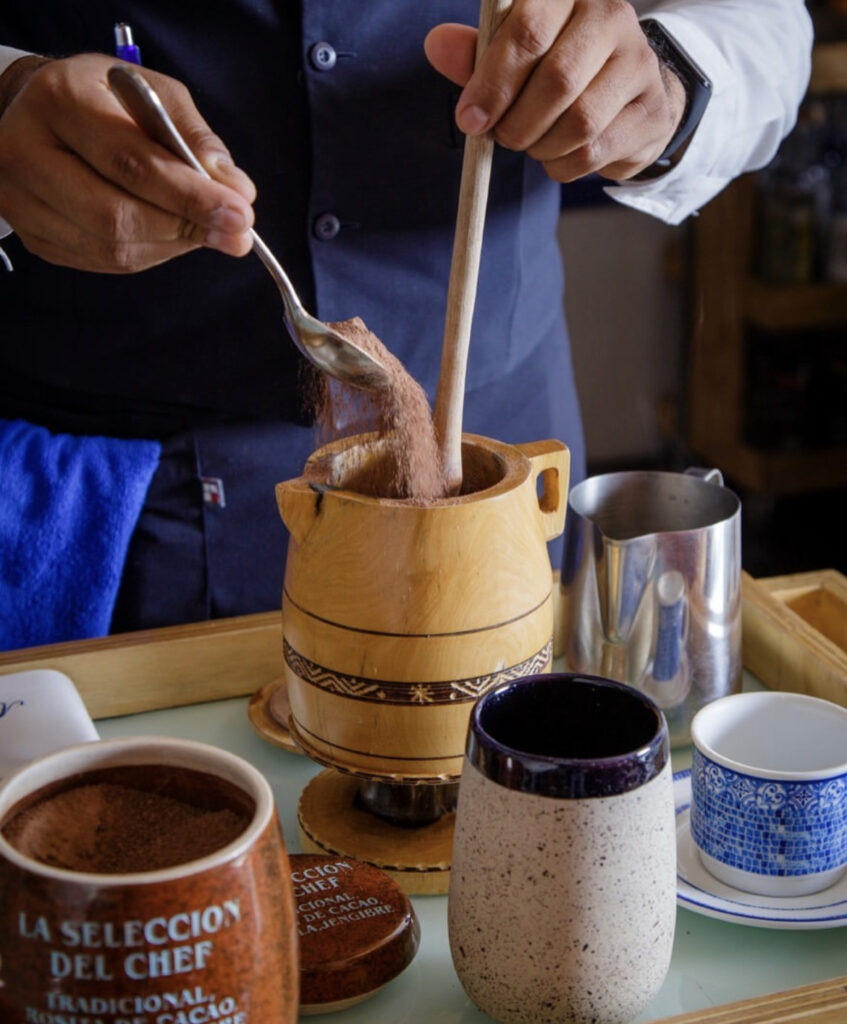 preparación de chocolate